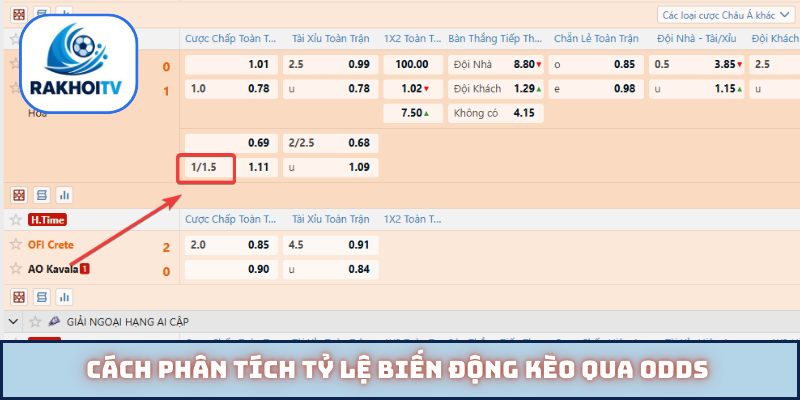 Cách phân tích tỷ lệ biến động kèo qua odds
